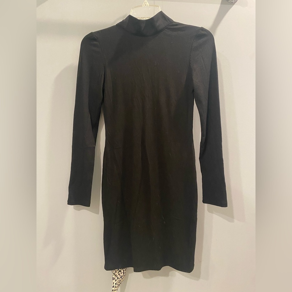 Altar'd State Elegant Black Long Sleeve Dress